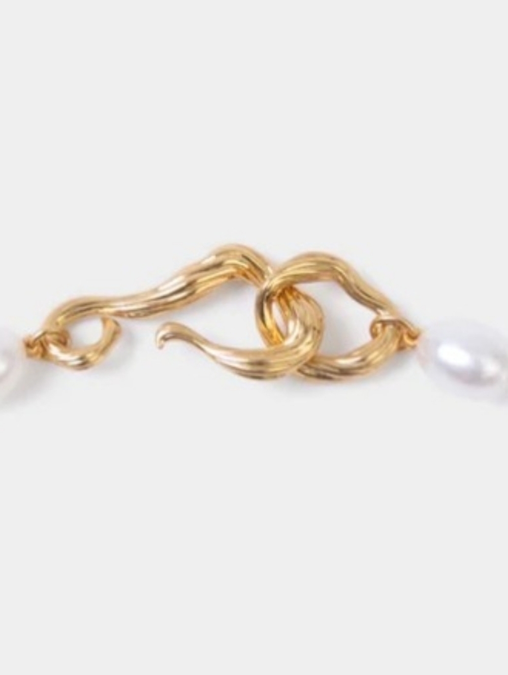 Sophia C Bella Necklace 18k Goldplated On Brass Genuine Large White Pearls New - Picture 3 of 3